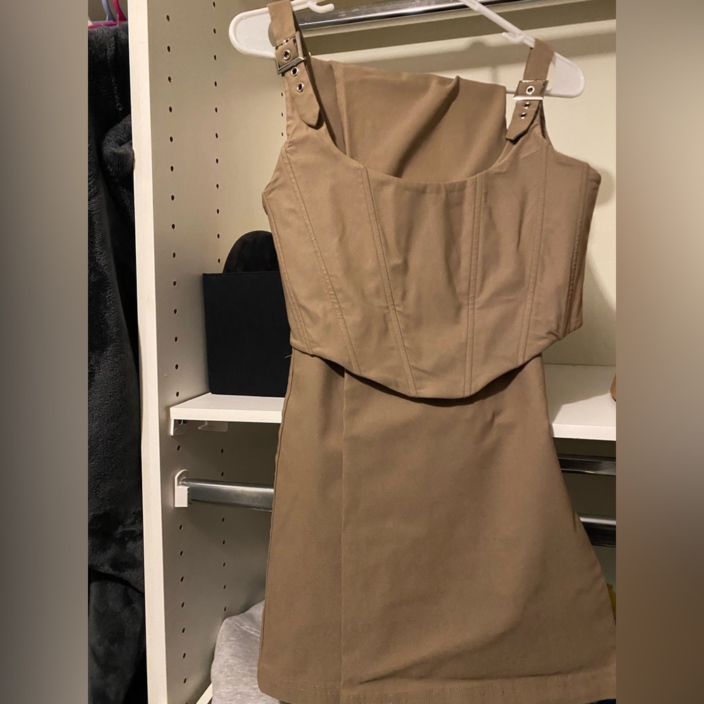 White Fox Corset Two-Piece Set